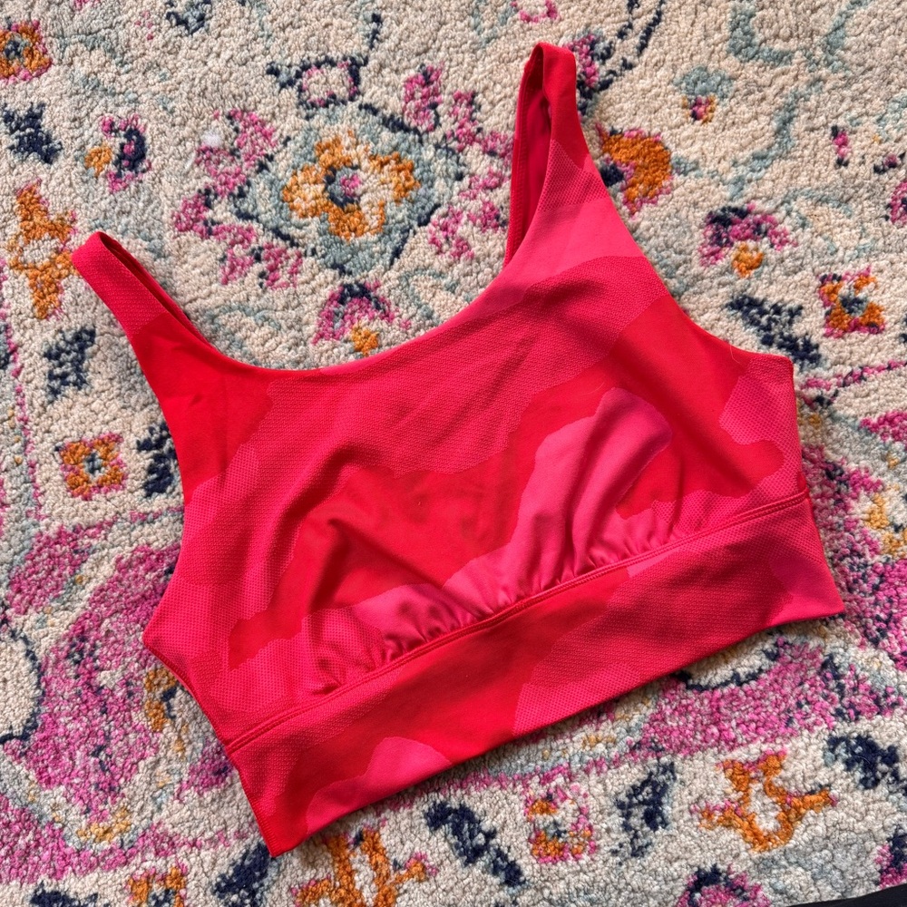 aerie Red camo Seamless Sports Bra